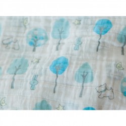 مجموعة مهود مواليد Muslin Swaddle Blankets Blue Forest Set of 4